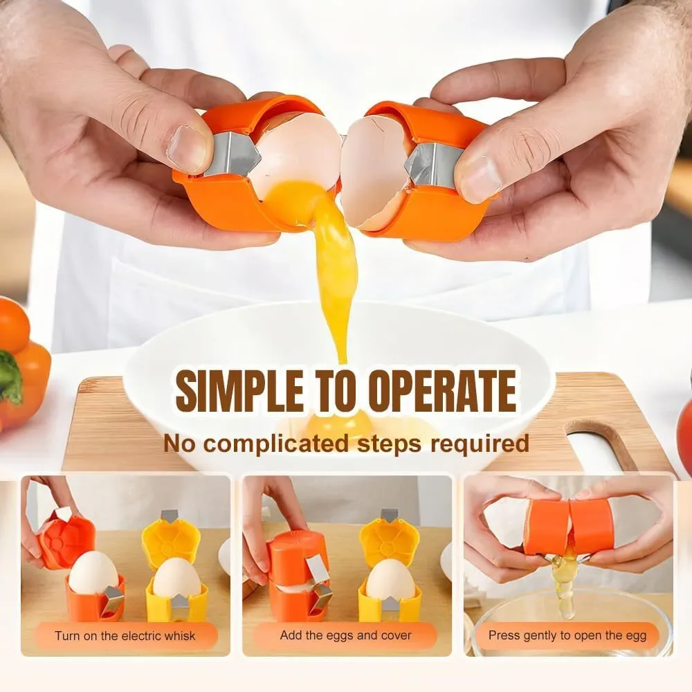 4PCS Egg Separator Set w Egg Shell Opener White Yolk Separator Kitchen Tool